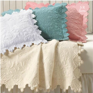 Quilted Sea Shell Cotton Bedspread