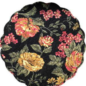 Black Floral Round Placemats (Set of 4)