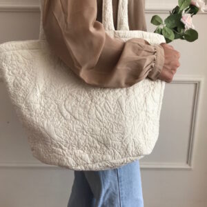 Pearl Quilted Solid Tote Bag