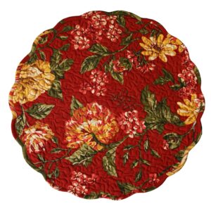 Red Floral Round Placemats (Set of 4)
