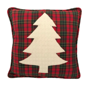 Plaid Christmas Tree Pillow Cover