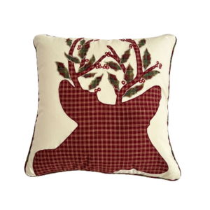 Reindeer Applique Pillow Cover