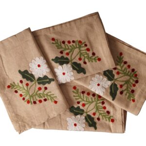 Berry Vine Crewel Embroidery Napkin (Set of 4)