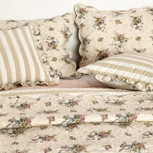 Vintage Ribbon Rose Printed Reversible Bedding Set