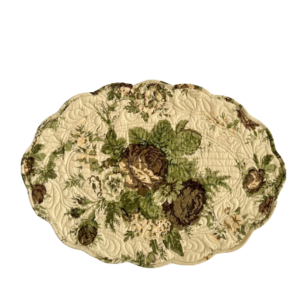 Cabbage Rose Oval Quilted Placemats (Set of 4)