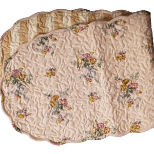 Vintage Ribbon Rose Quilted Table Runner