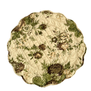 Cabbage Rose Round Quilted Placemats (Set of 4)