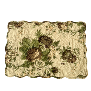 Cabbage  Rose Rectangular Quilted Placemats (Set of 4)