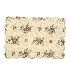Vintage Ribbon Rose Rectangular Quilted Placemats (Set of 4)