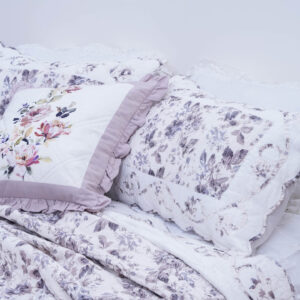 Fluer De Leaf Appliqué Cotton Hand Quilted Bedding Set