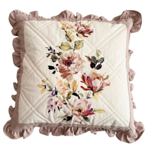 Lavender Rose Quilted Cushion Cover