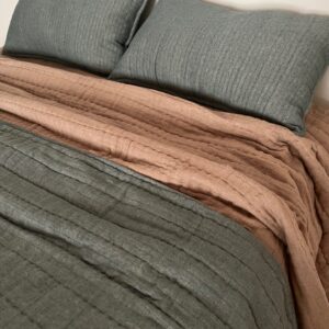 Linen Hand Quilted Bedding Set