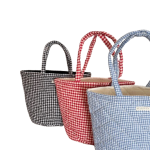 Gingham Quilted Tote Bag
