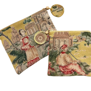 Farmland Toile Print Small Pouch Set of 2