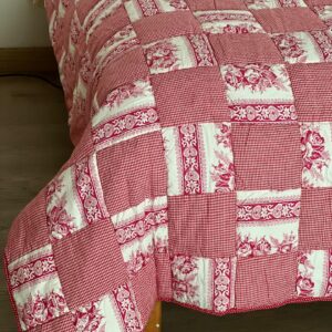 Red Gingham Patchwork Bedding Set