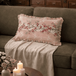 Pink Vintage Floral Pillow Cover